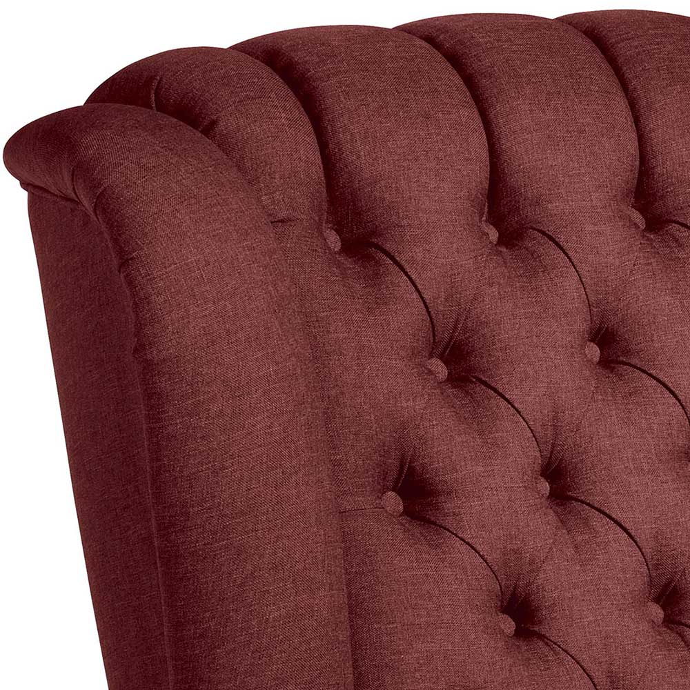 Chesterfield Sessel in Rot und Nussbaum - Giaz