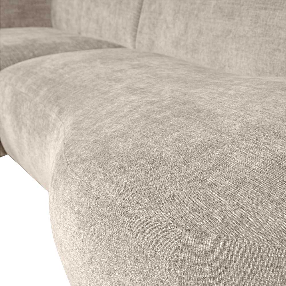 Ecksofa in Beige Webstoffbezug - Mauricios