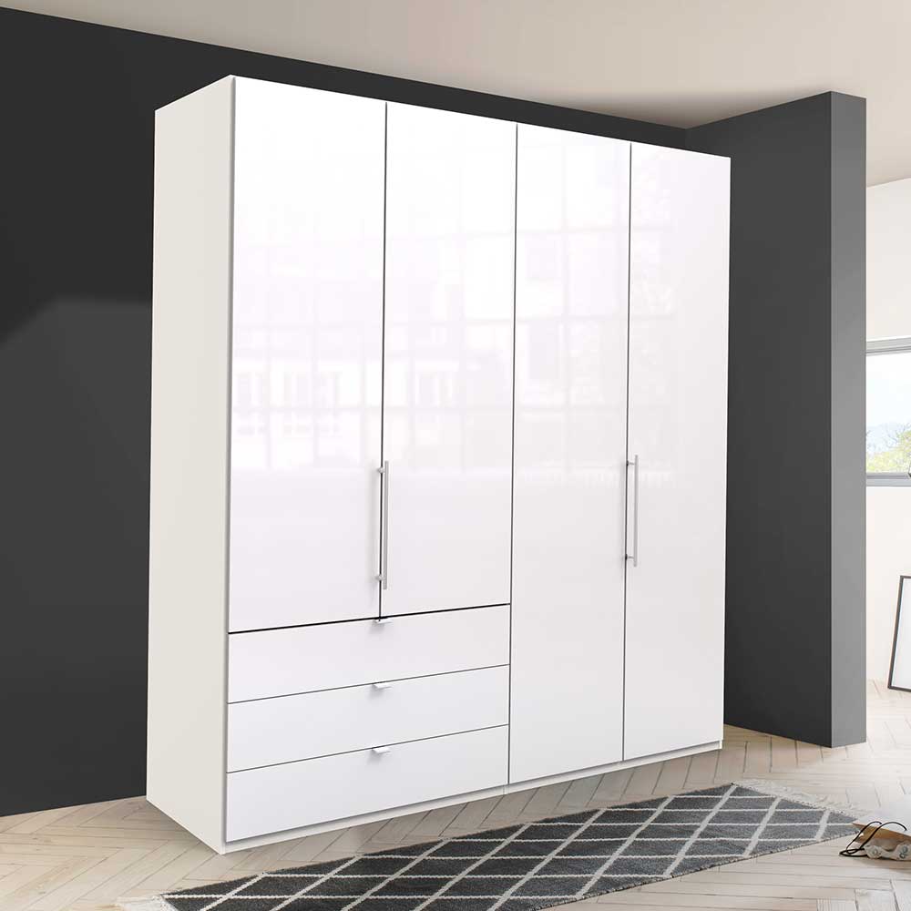 Kleiderschrank mit Glasfront Weiß - Dolienca