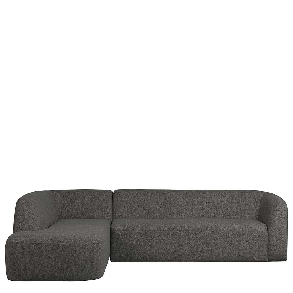 Ecksofa in Schwarzgrau Chenille - Barat