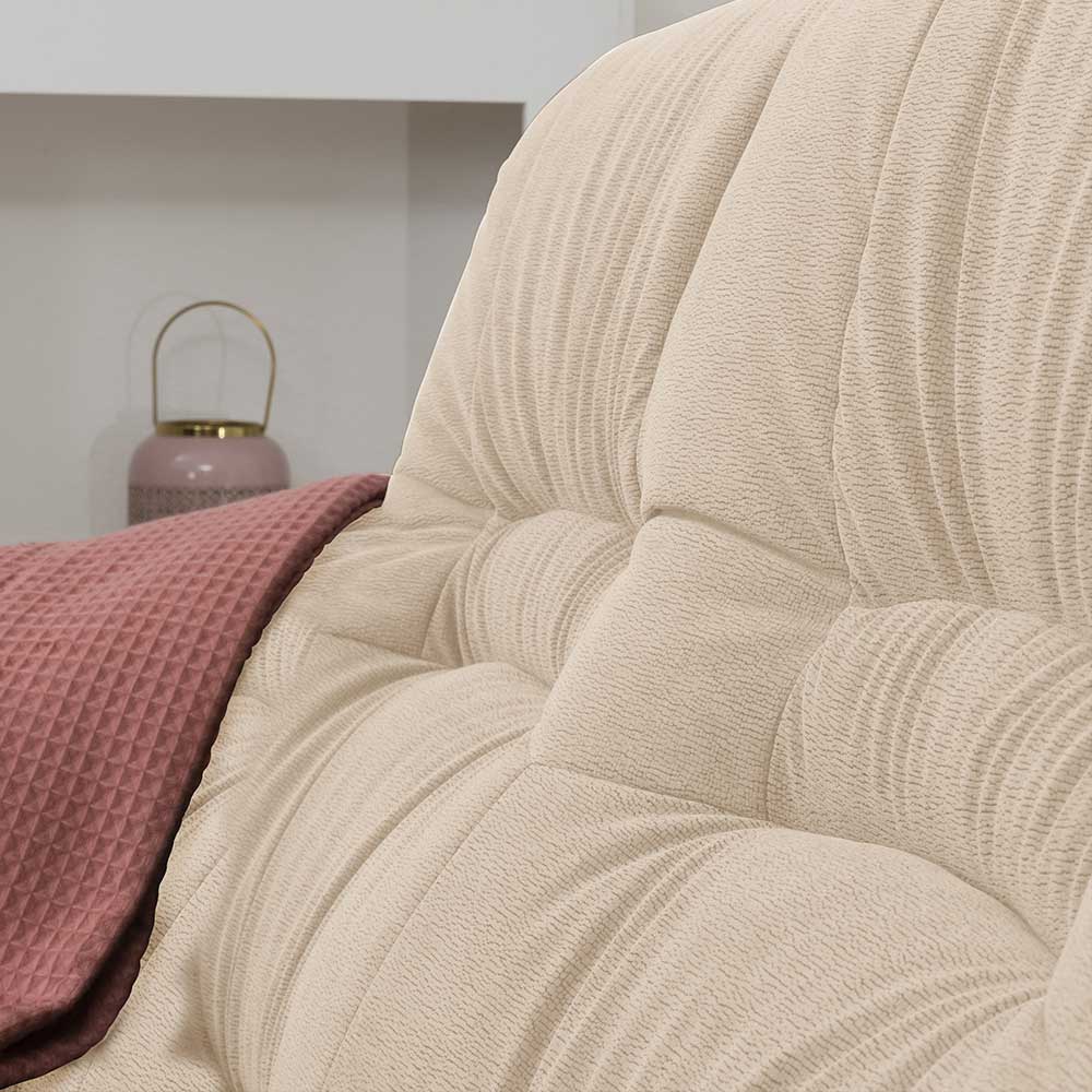 Zweisitzer Sofa in Beige Flockstoff - Sarnano