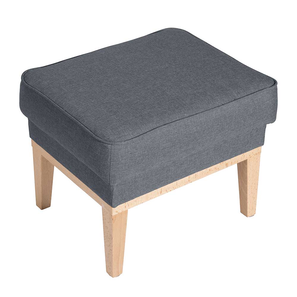 Hocker in Jeansblau und Buche Natur - Rydia