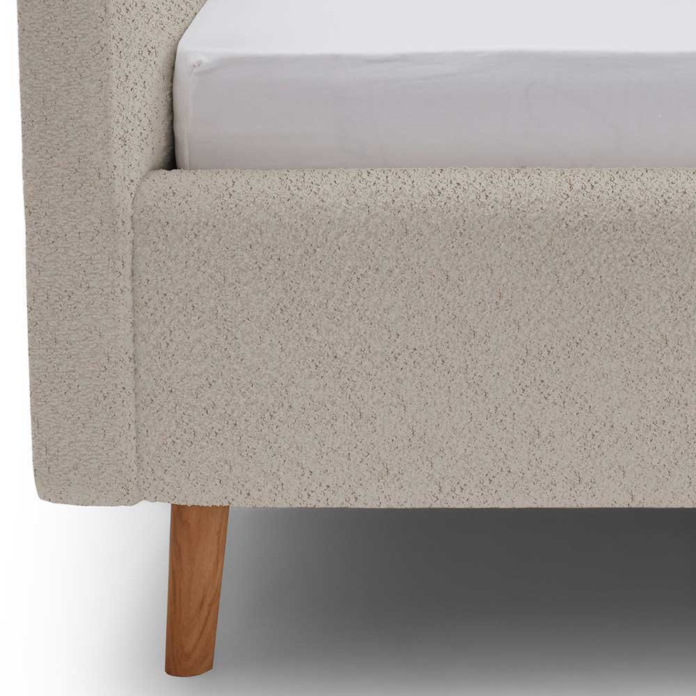 Doppelbett mit Bettkasten in Beige Webplüsch - Samuele