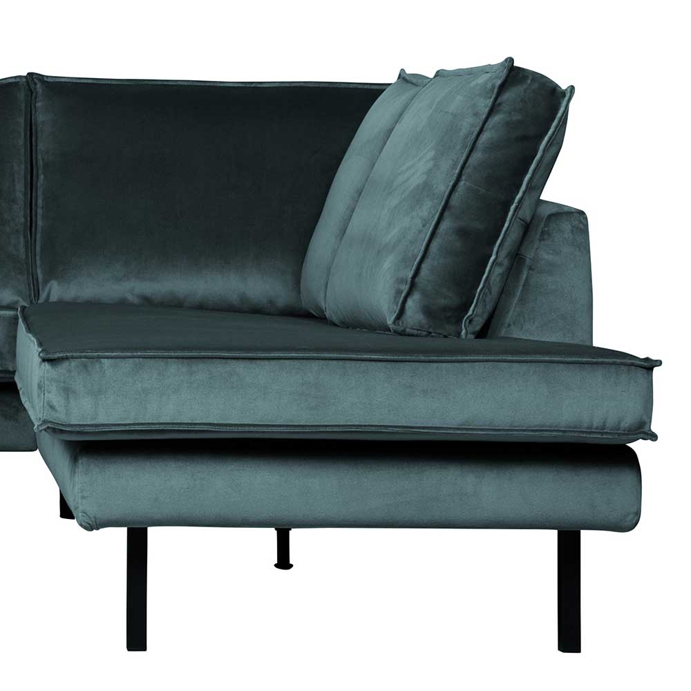 Wohnzimmercouch L-Design in Petrol Blau - Fledos