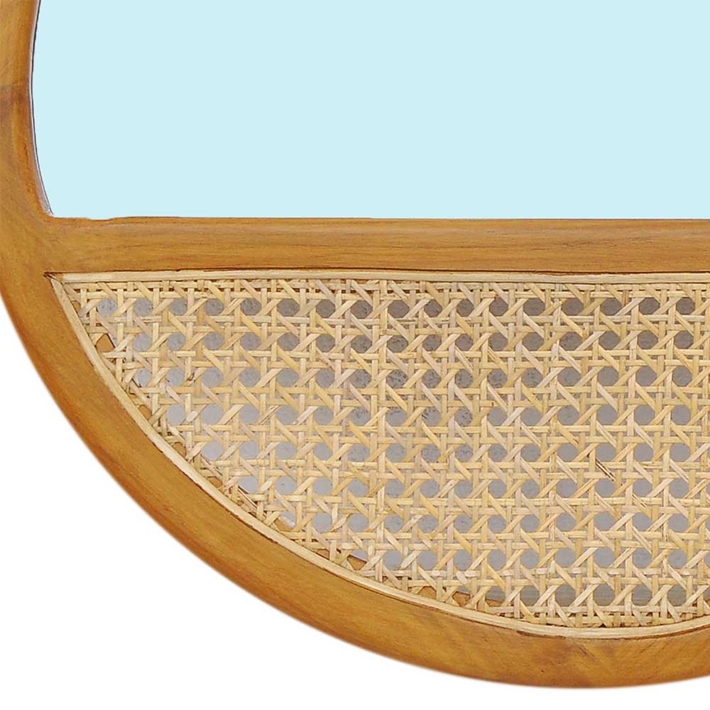 Design Spiegel aus Teak & Rattan - Vilrada