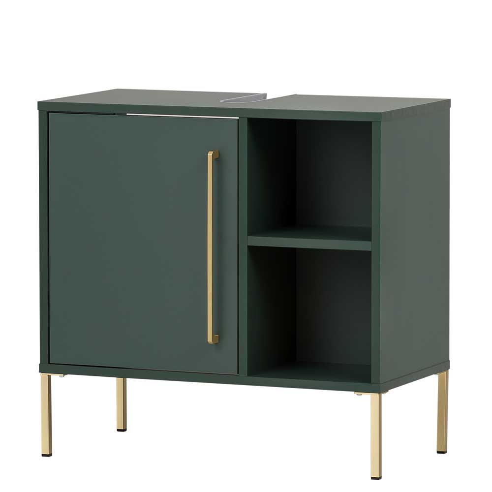 Waschbeckenschrank in Dunkelgrün & Gold - Aqua