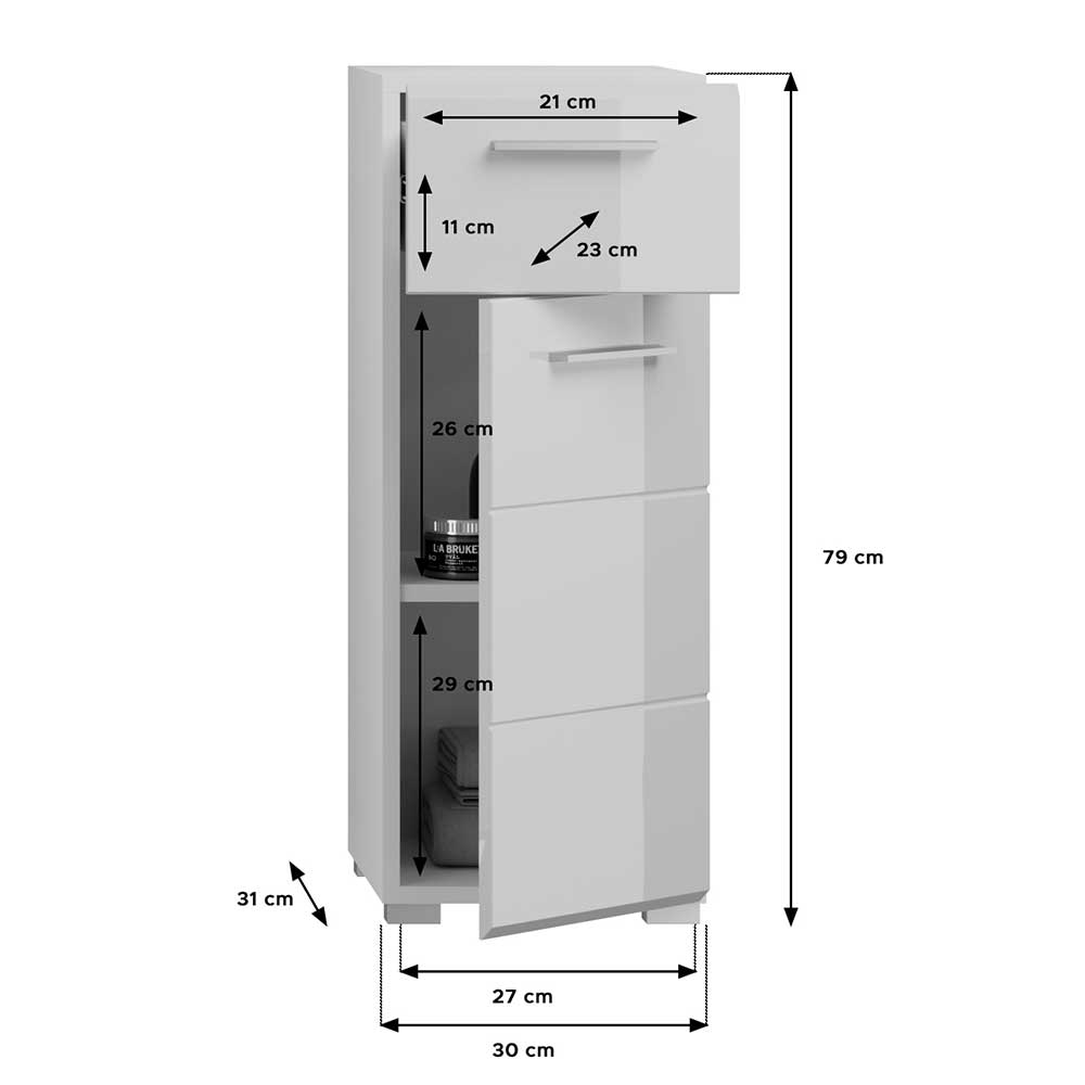 Badezimmer Unterschrank 30x79x31 cm - Juleen