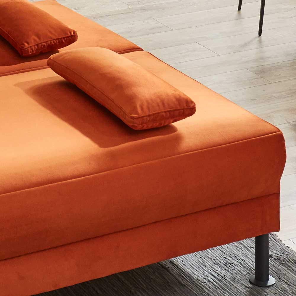 Federkern Klappsofa in Kupfer Velours - Sharkas