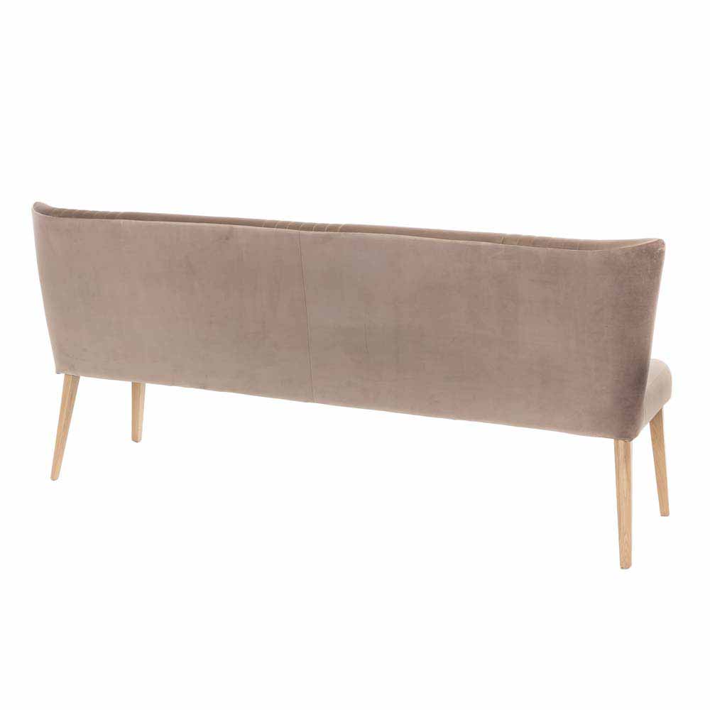 Mid Century Polsterbank mit Lehne Convilla in Taupe Velours