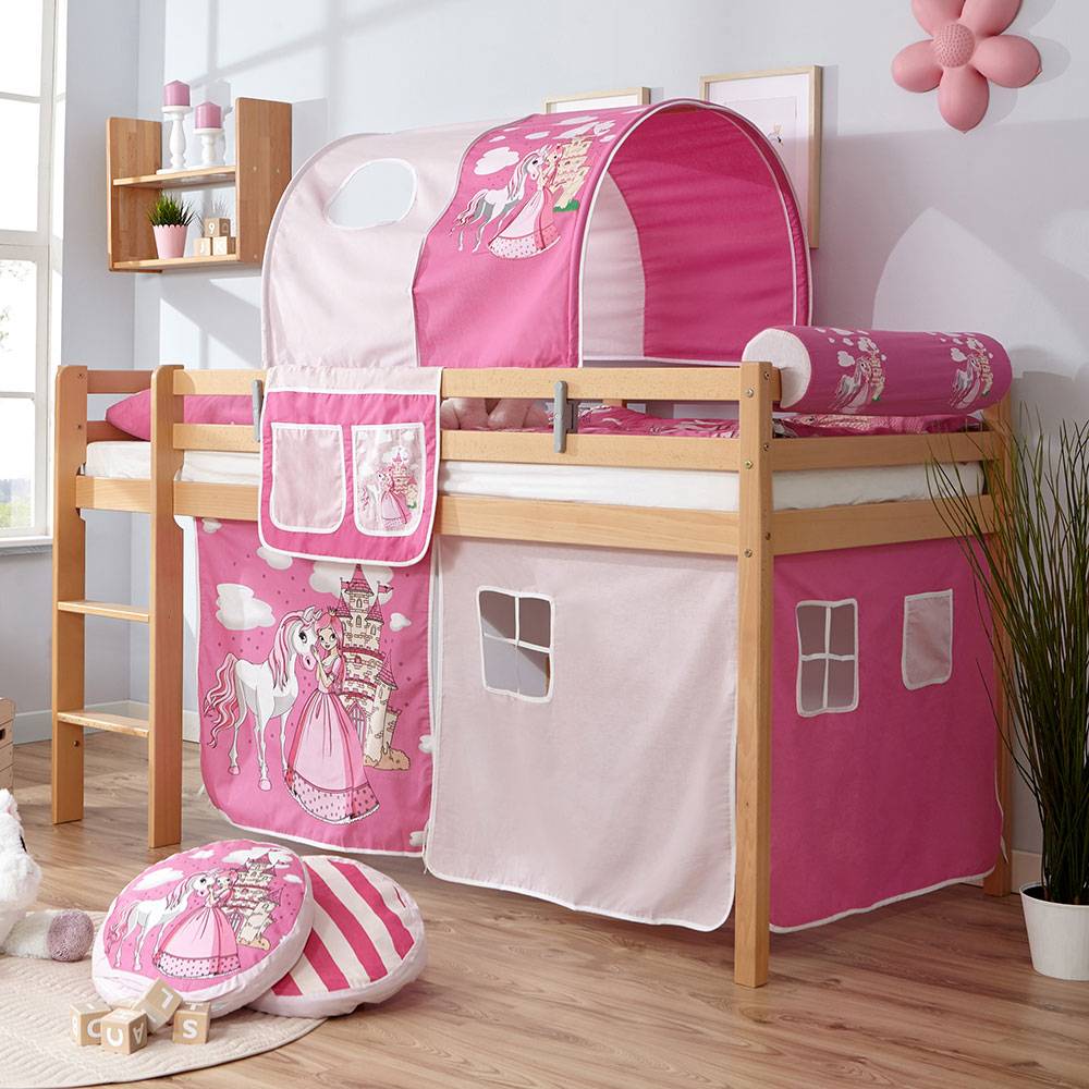 Prinzessin Spielbett für Kinder als Hochbett - Linette