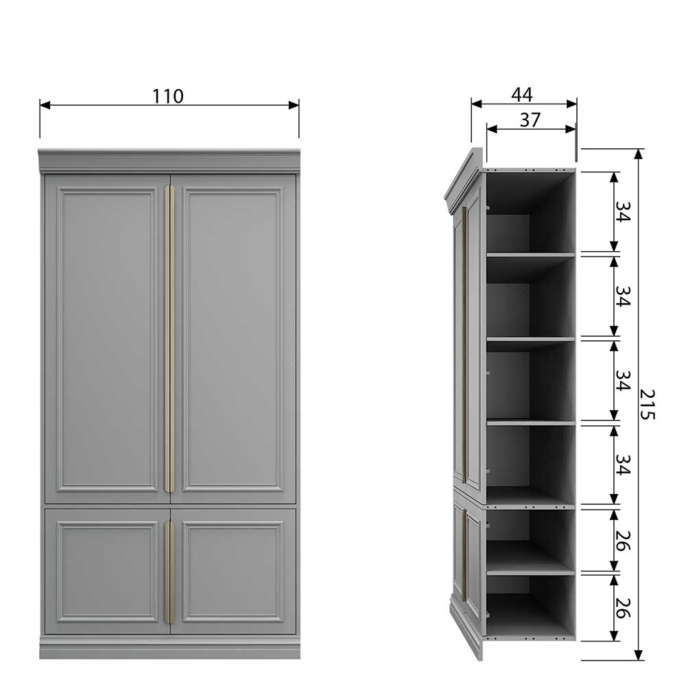 110x215x44 Schrank für Wäsche und mehr - Indio