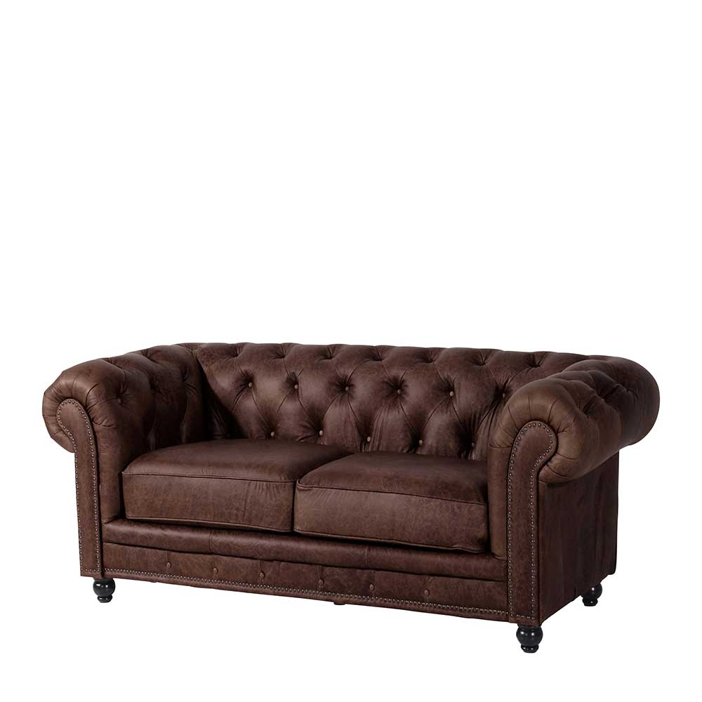 Zweisitzer Ledersofa im Chesterfield Look - Lord