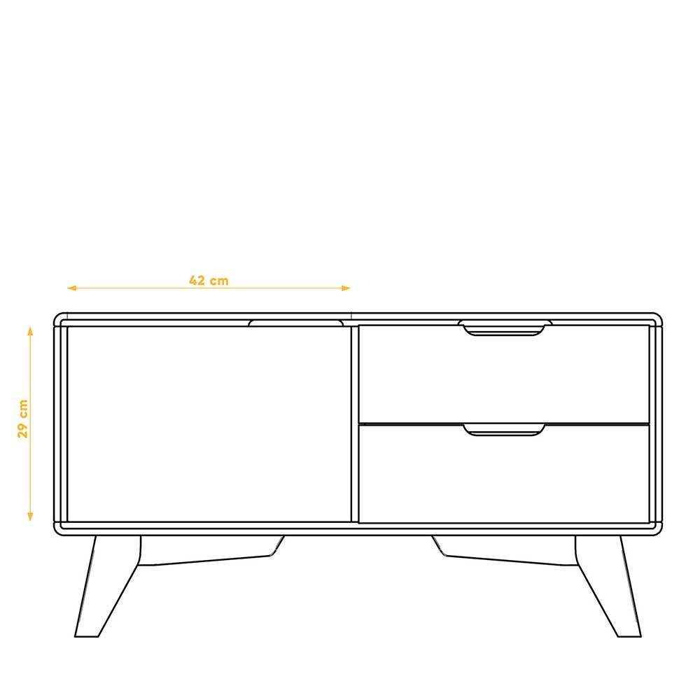 90x48x40 Kleine Kommode in Wildeiche & Weiß - Diesta