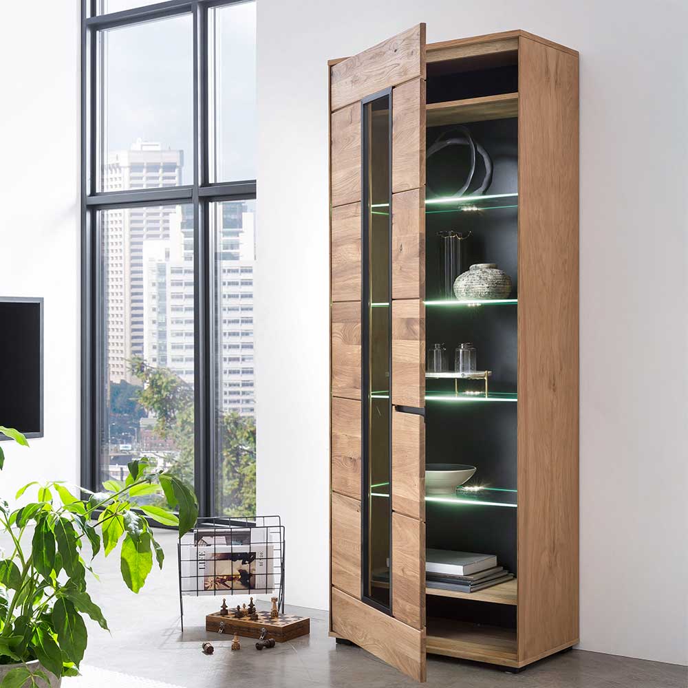 Moderner Vitrinenschrank 70x196x40 cm - Sennya