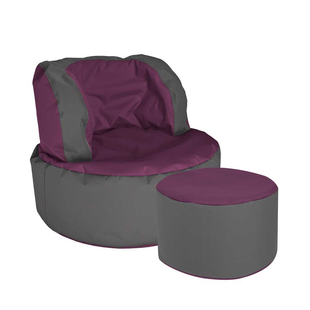 Wohnzimmer Sitzsack Mapilia in Violett Grau