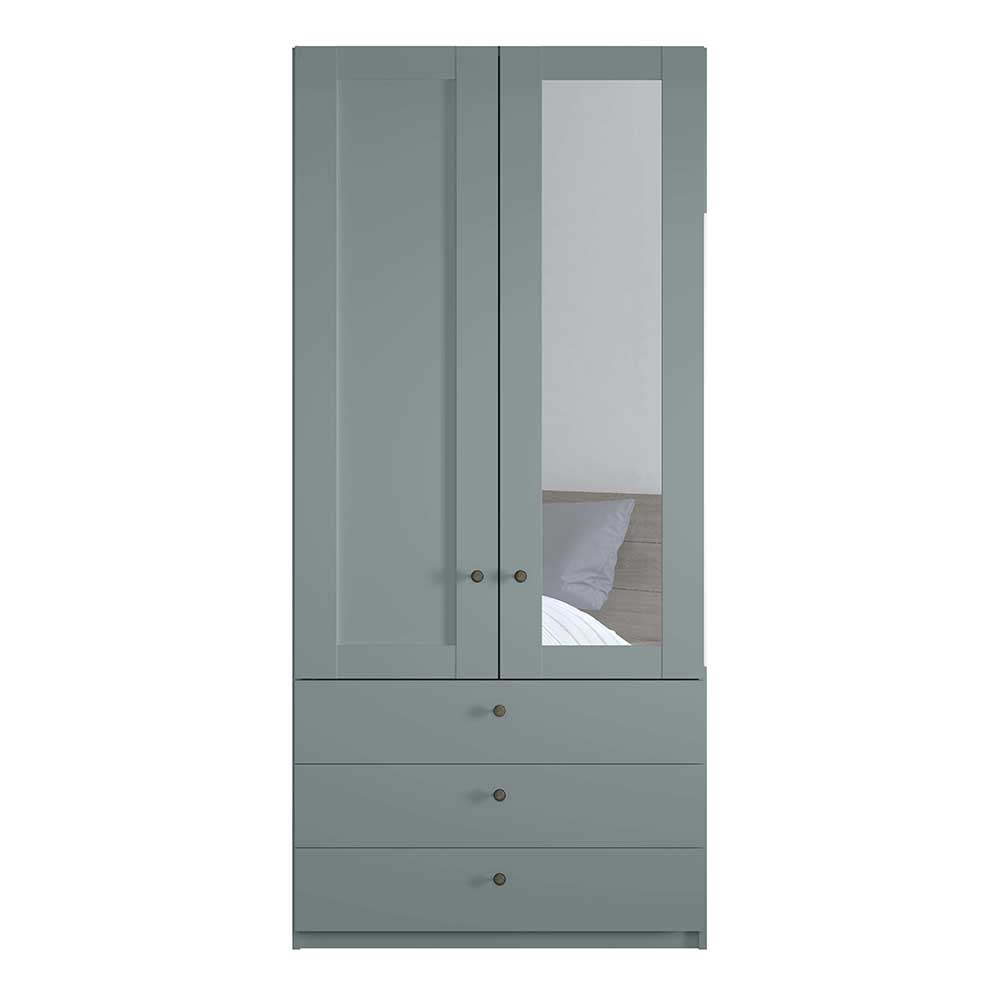 Graugrüner Kombi-Kleiderschrank 100 cm breit - Rajavo