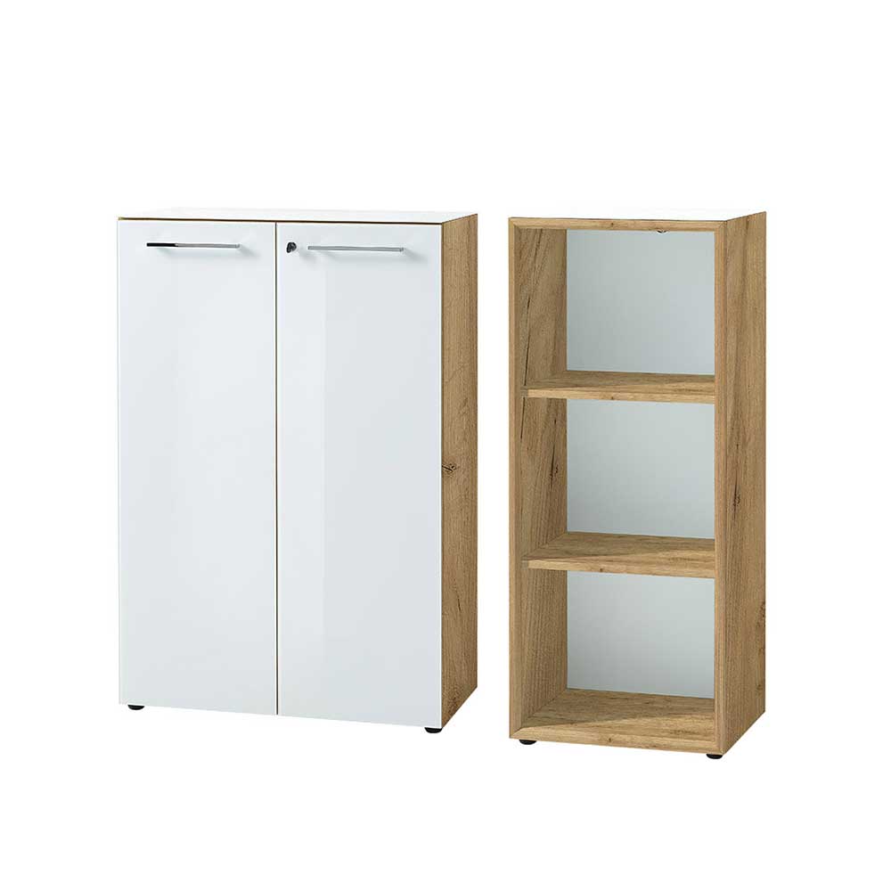 Büro Aktenschrank & Regal Set - Laszlo (zweiteilig)