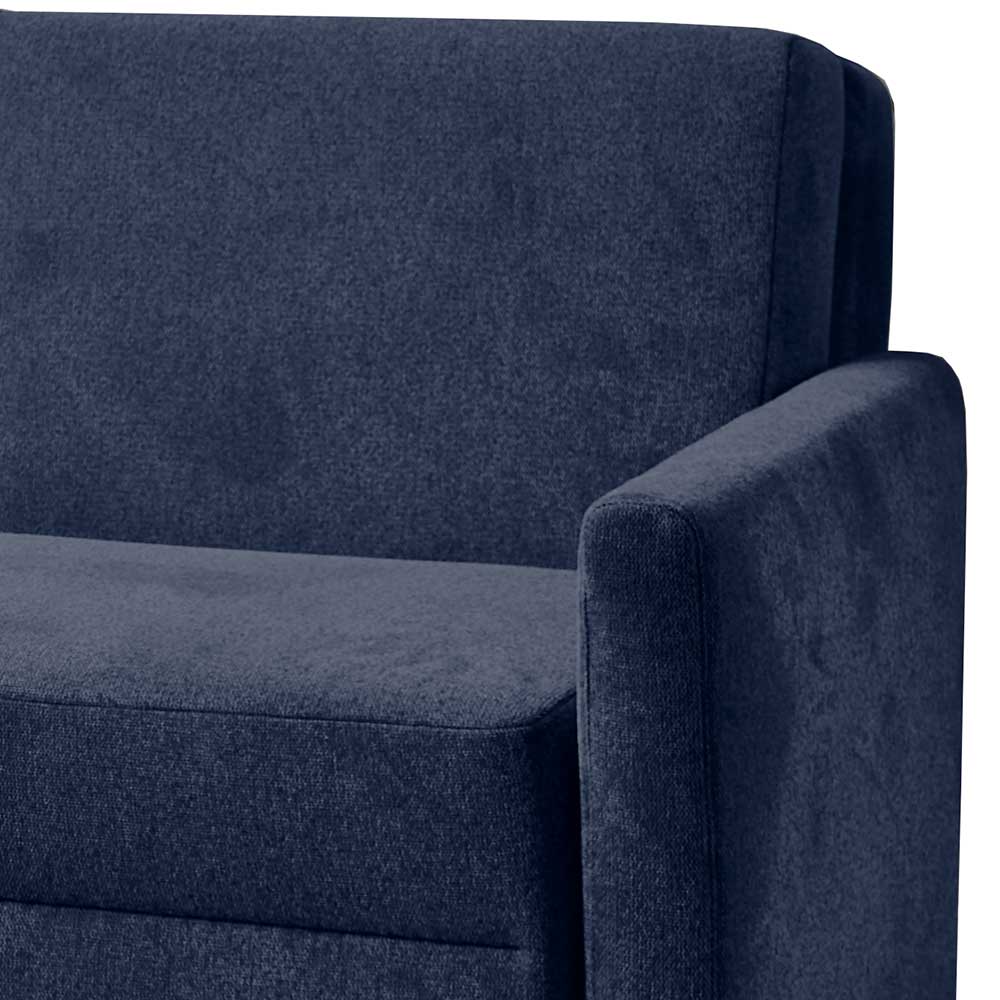 Ausklappbare Bettcouch in Blau Stoff - Jeen