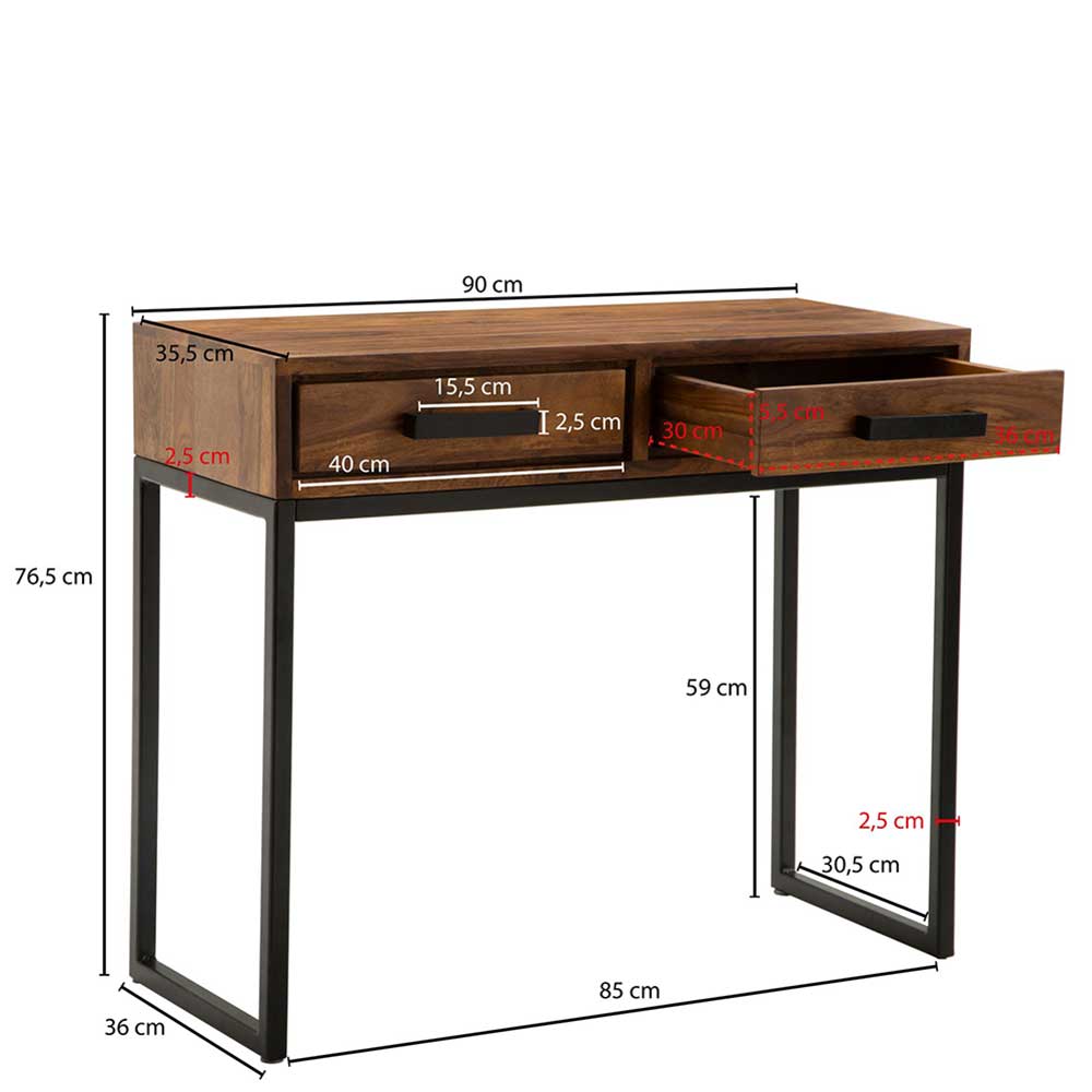 90x36 Schreibtisch Schminktisch mit Schubladen - Vioriga