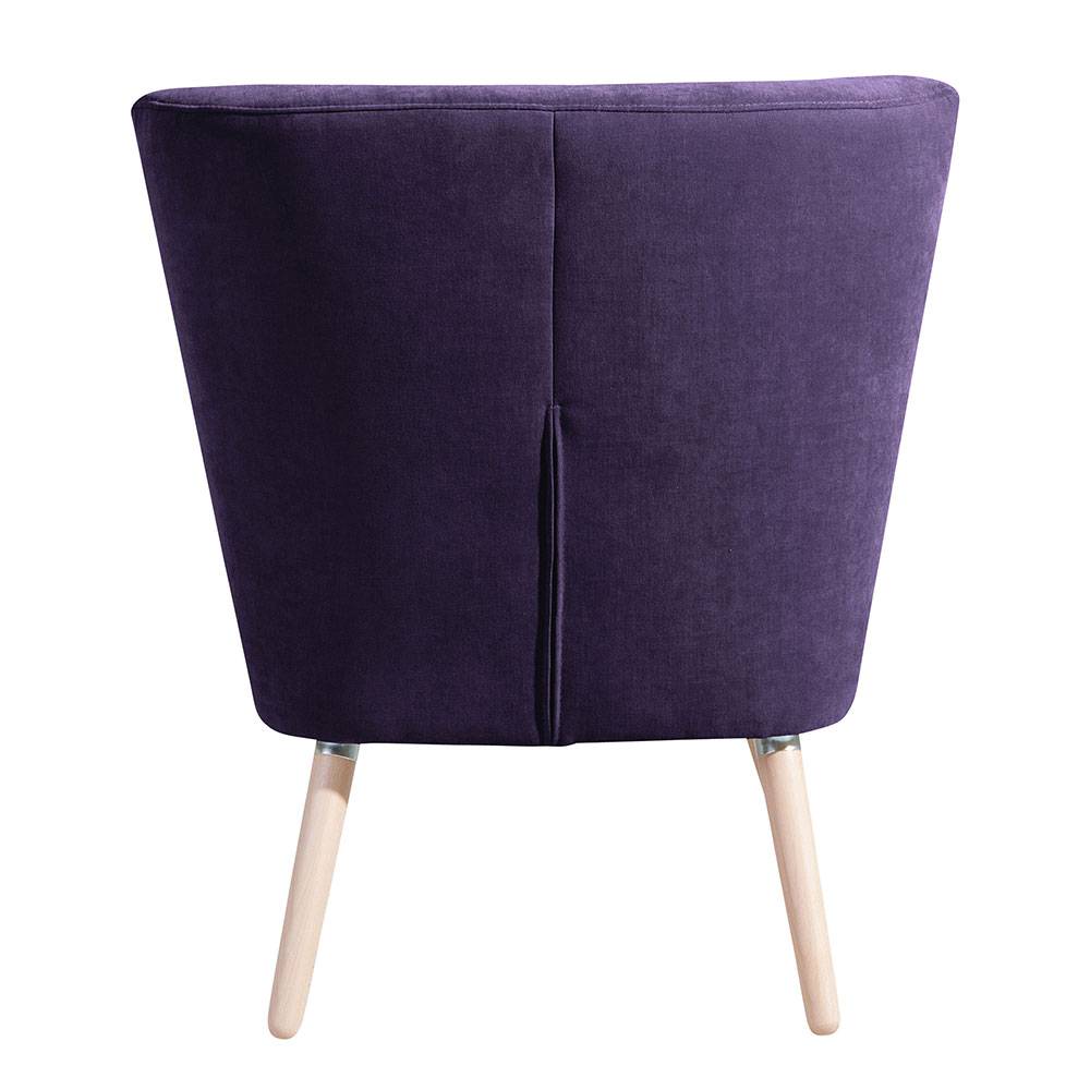 Vintage Look Sessel in Violett Velours - Casir