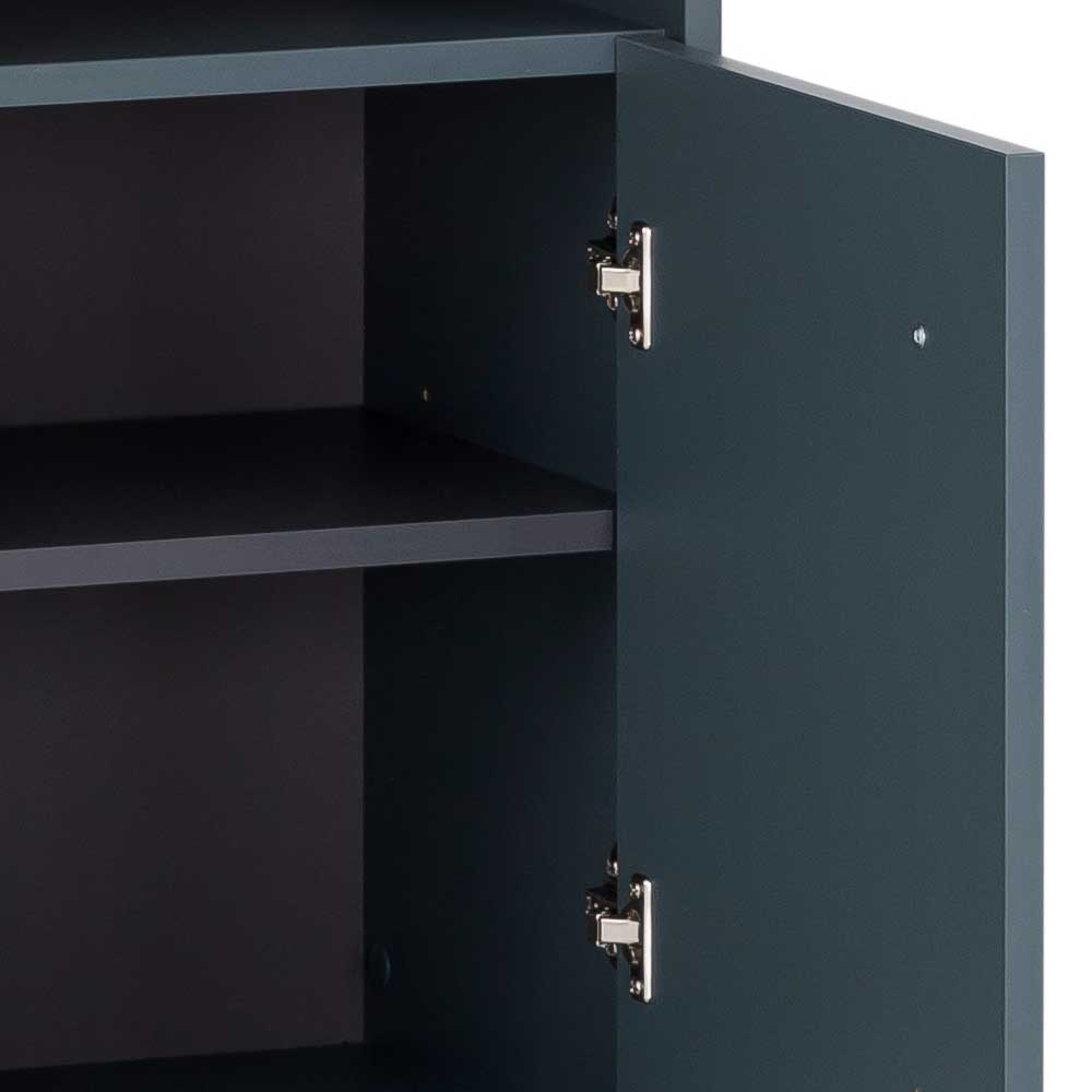 41x114x33 Badschrank in Petrol Blau in Eiche - Matrera