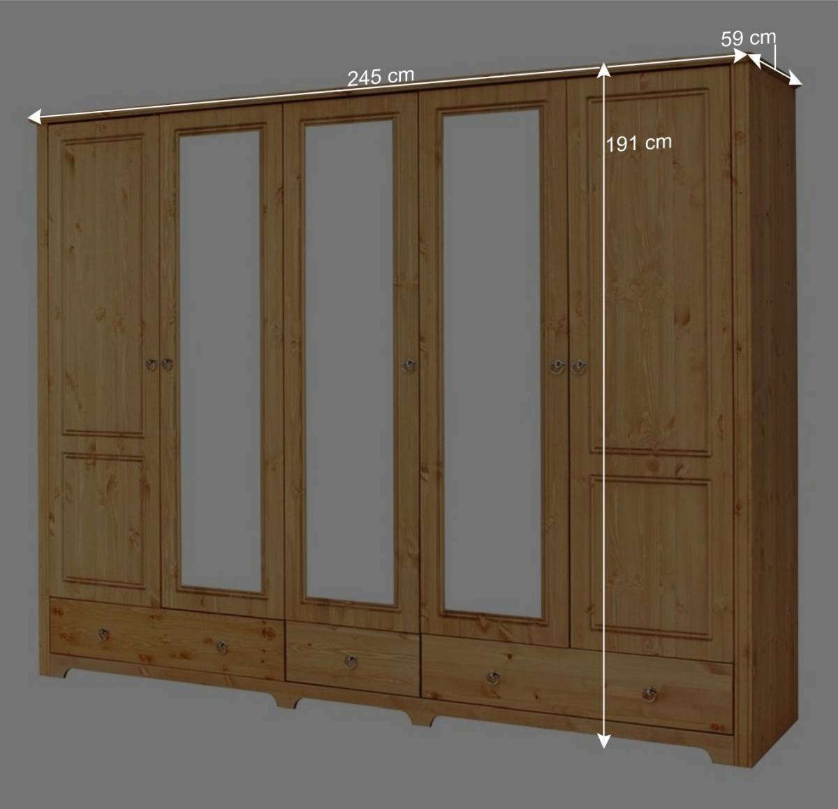 Großer Schlafzimmerschrank in Natur - Imressa