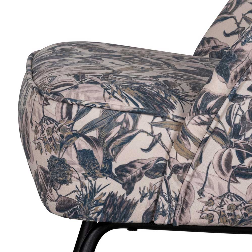 Lounge Sessel aus Samt mit floralem Dessin - Rosco