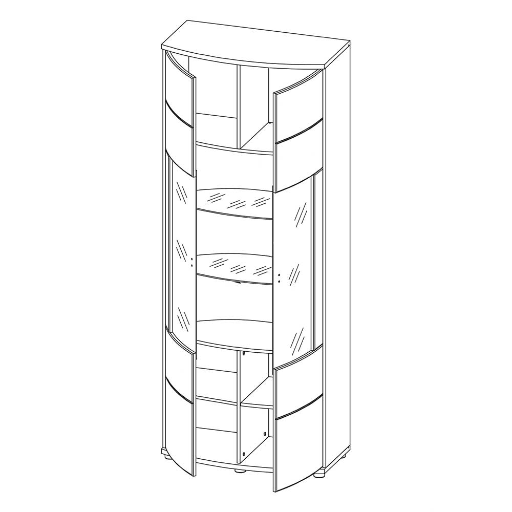 Design Vitrinenschrank in Weiß Hochglanz - Secrema