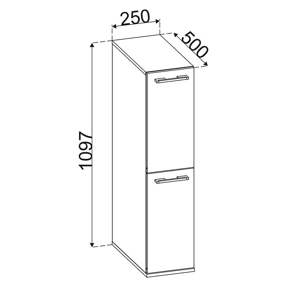 25x110x50 Bad Nischenschrank mit 2 Auszügen - Naico