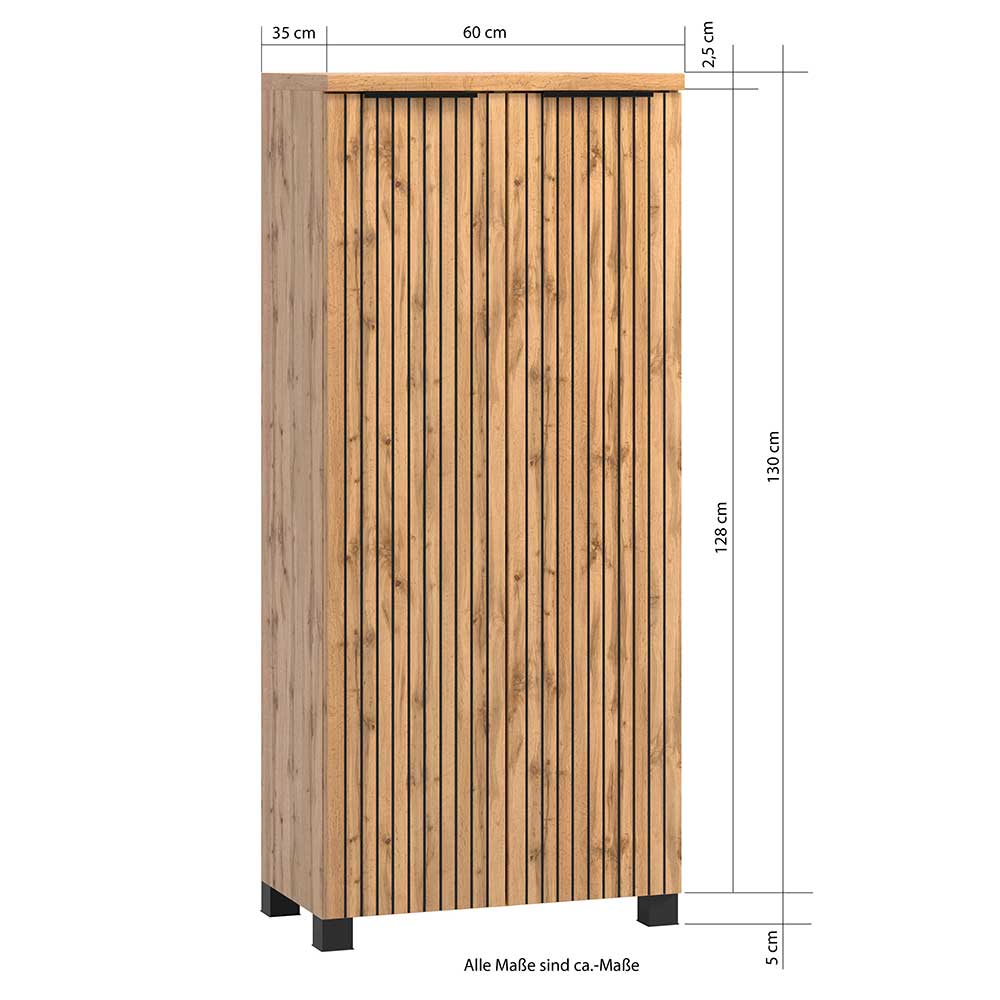 Badezimmer Midischrank mit Doppeltür - Crystoga